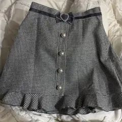 Secret Honey シーハニ ツイードパールリボンバッスルスカート 千鳥柄