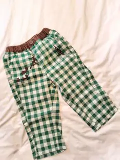 ⋆ ࣪ ˖ 美品　˖ ࣪⭑ピーターパン、緑と白のチェック柄パンツ