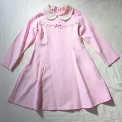 メゾピアノ mezzo piano ワンピース レース リボン 発表会 ピンク