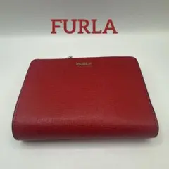FURLA 二つ折り財布 レッド レザー