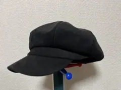 キャスケット　黒　スエード調