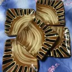 陶器 皿 プレート 5枚セット 刷毛目模様のサムネイル