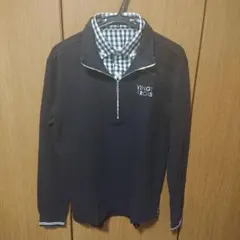 23区GOLF メンズ長袖コットンシャツ Mサイズ 黒