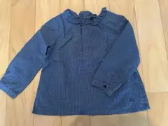 BURBERRY 青チェック 長袖シャツ 90cm