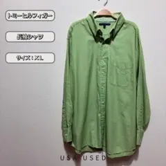 トミーヒルフィガー 長袖シャツ XL ライトグリーン