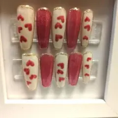 マグネットジェル　ハート　ネイルチップ　10本セット