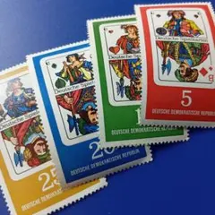 9297 外国切手 ドイツ民主共和国 1967年 ドイツのトランプ 4V