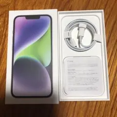 Apple iPhone 14 純正ケーブル、パープル箱