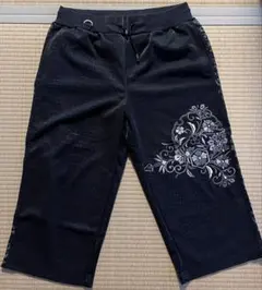 【美品】ORIENTAL BRAND錦　クロコ柄和柄刺繍ジャージ　パンツ　黒