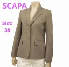 美品★スキャパSCAPA★ 薄手ウール&カシミヤ★テーラードジャケット★38