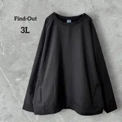 Find-Out【3L】ナイロンジャケット プルオーバー オーバーサイズ 黒のサムネイル