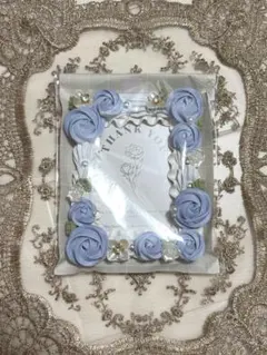 トレカケース ホイップデコ 水色 バラ