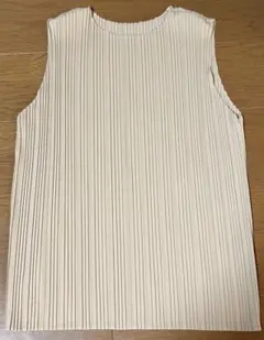 UNIQLO ユニクロ プリーツノースリーブT ベージュ XL