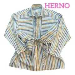 HERNO☆ヘルノ　レディースデザイン長袖シャツ　ストライプ　42のサムネイル