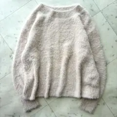 UNTITLED アンタイトル ウール混 シャギーモール ニット 4 薄ピンク
