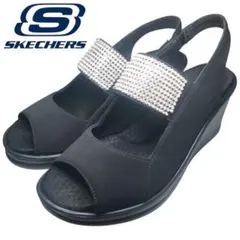 美品 SKCHERS スケッチャーズ ウェッジサンダル ラインストーン ビジュー