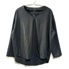 INED ネイビーストライプ 長袖　ブラウス　カットソー　13