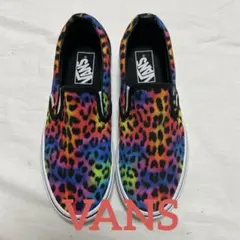 [美品]24cm VANS バンズ SLIP ON スリッポン レオパード