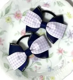 ハンドメイド　キッズ　リボンヘアゴム　2点セット No.23