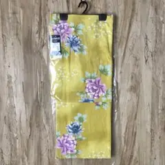 【新品未使用】浴衣　黄色　花柄　スクリーン染