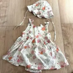 【H&M】花柄ワンピース 帽子セット 74cmのサムネイル