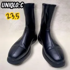 くまぱん☆さま【美品】ユニクロ シー　ストレッチ　ショート　ブーツ 黒 23.5