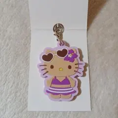 日焼けキティ ハローキティ ラバーストラップ 紫