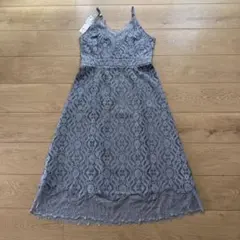 グレー レース キャミワンピース