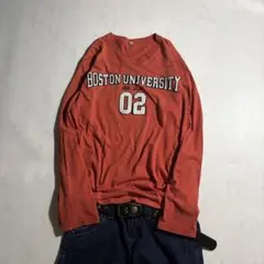 '05 old UNIQLO v-neck college tee street