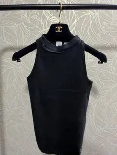 A|X ARMANI EXCHANGEビーズ付きノースリーブニット 黒のサムネイル