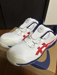 アシックス ウインジョブ CP314 BOA グラベル×ホワイト 安全靴 27