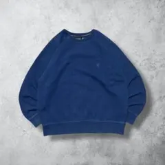 NAUTICAノーティカスウェットトレーナー刺繍ロゴ無地ソリッドブルーXL古着