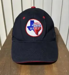 テキサス州ロゴ刺繍キャップ 黒　ヴィンテージ　インポート　USA ワーク　企業