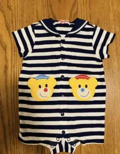 【オールドミキハウス】半袖ロンパース　セーラー　　くま　80
