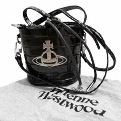 ヴィヴィアンウエストウッド クロコ型押し バケツ ショルダーバッグ オーブロゴ