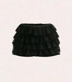 SHEIN ICON レースフリルショートパンツ ブラック