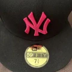 New Era 59FIFTY ブラック ピンク キャップ 7 5/8