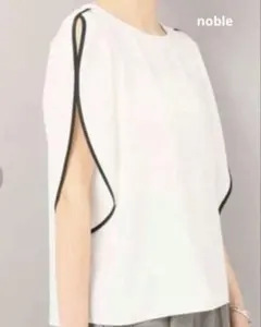 美品✨noble ノーブル　ラッフルスリーブ バイカラー ブラウス Fのサムネイル