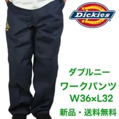 新品W36×L32ディッキーズダブルニーワークパンツDICKIESネイビー紺