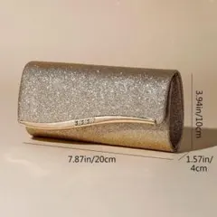 クラッチバッグ　ラメ　シャンパンゴールド　結婚式　二次会　パーティーバッグ