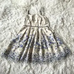 ウィルセレクション花柄ワンピースベージュ青系 かわいい♡S相当　デート