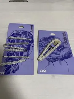 ヘアピン　2点セット　ヘアアレンジ　ウェディングヘア　編み込み　バレッタ　韓国