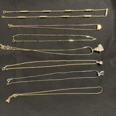 イミティーション纏め売り　 ゴールドとシルバーのネックレスセット