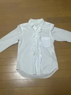 COMME des GARCONS フリル付きシャツ XS ホワイト　フランス製のサムネイル