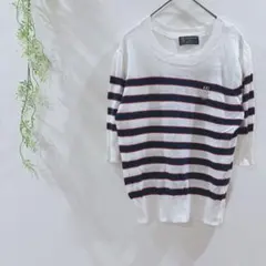 リベットアンドサージ　ボーダー　サマーニットトップス　カジュアル　薄手　サイズM