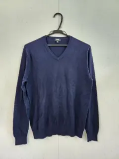 カシミアUNIQLOネイビー Vネック ニットセーター Mサイズ