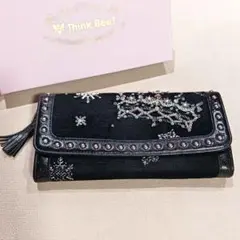 【美品】Think Bee!　ビーズ　スパンコール 長財布 ブラックのサムネイル