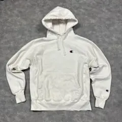 D*様 Champion リバースウィーブ パーカー ホワイト M 刺繍ロゴ　メ