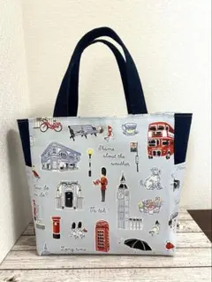 サイドポケット付きトートバック　ハンドメイド　キャスキッドソン　＊訳あり＊