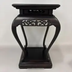 和風 花台 飾り台 木製 唐木風 高さ43cm 床の間 盆栽台 置物台